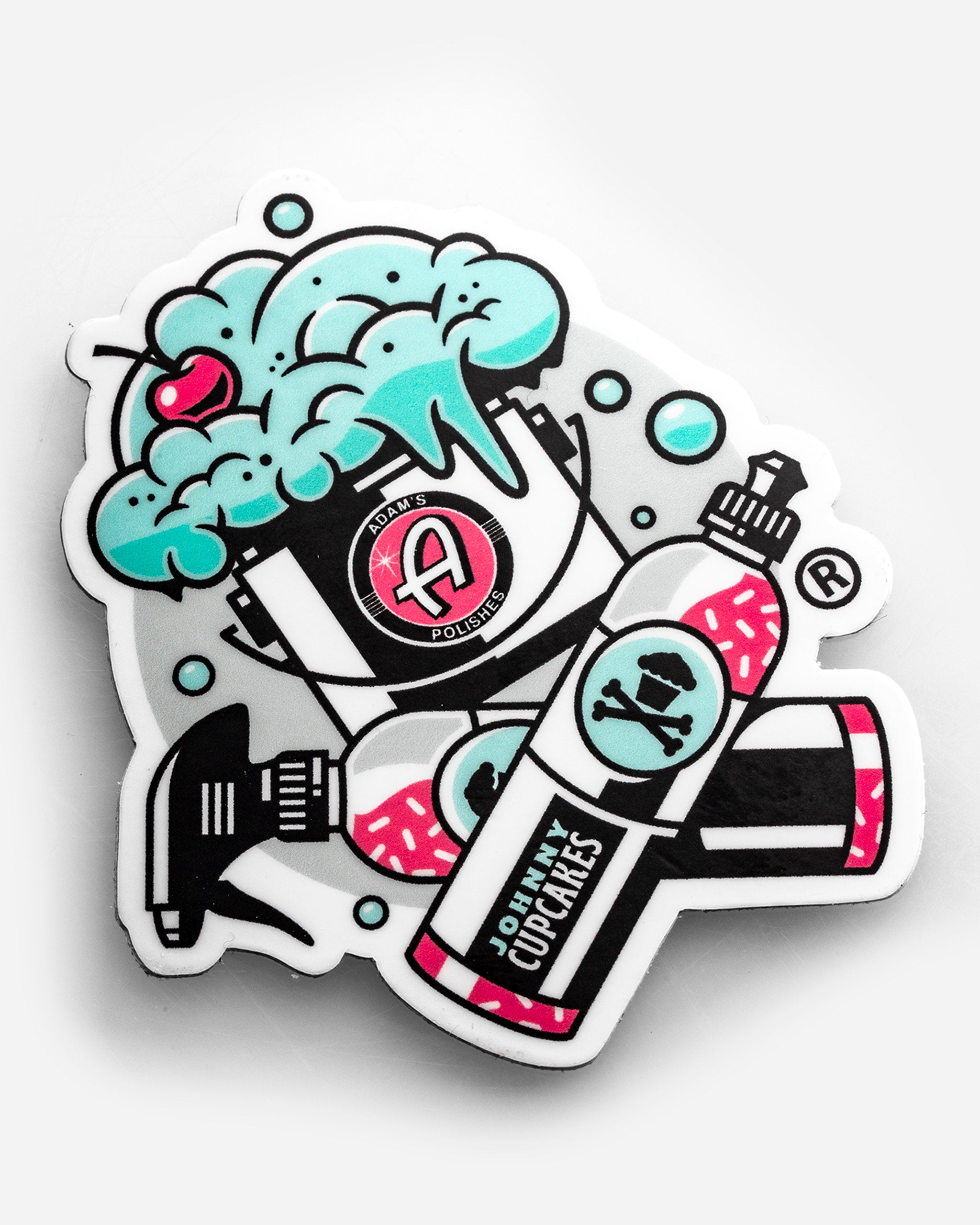 Adam's Polishes x Johnny Cupcakes Grey Bucket Cupcake Sticker