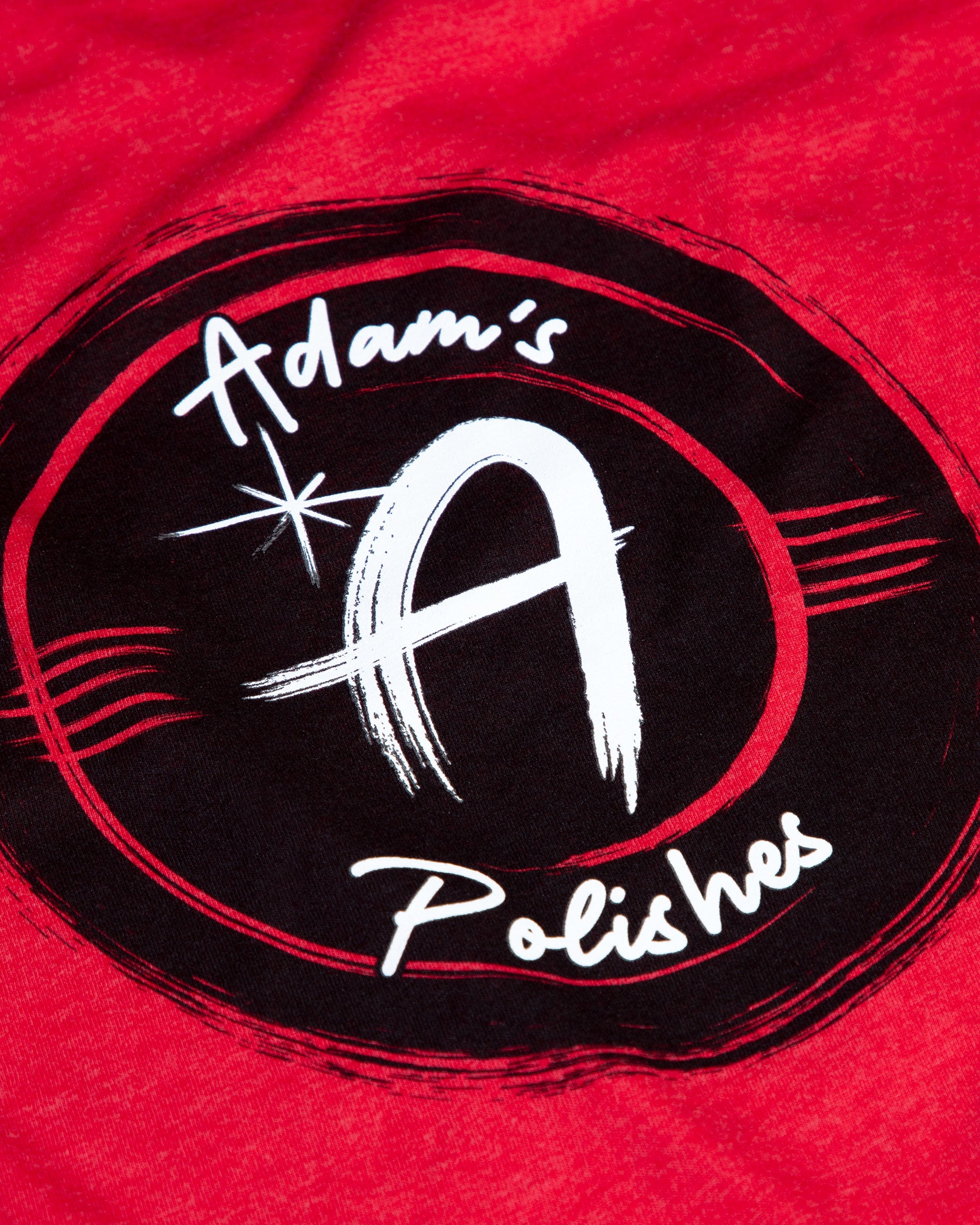 Adam's Brushed Logo Red T-Shirt - Black Logo