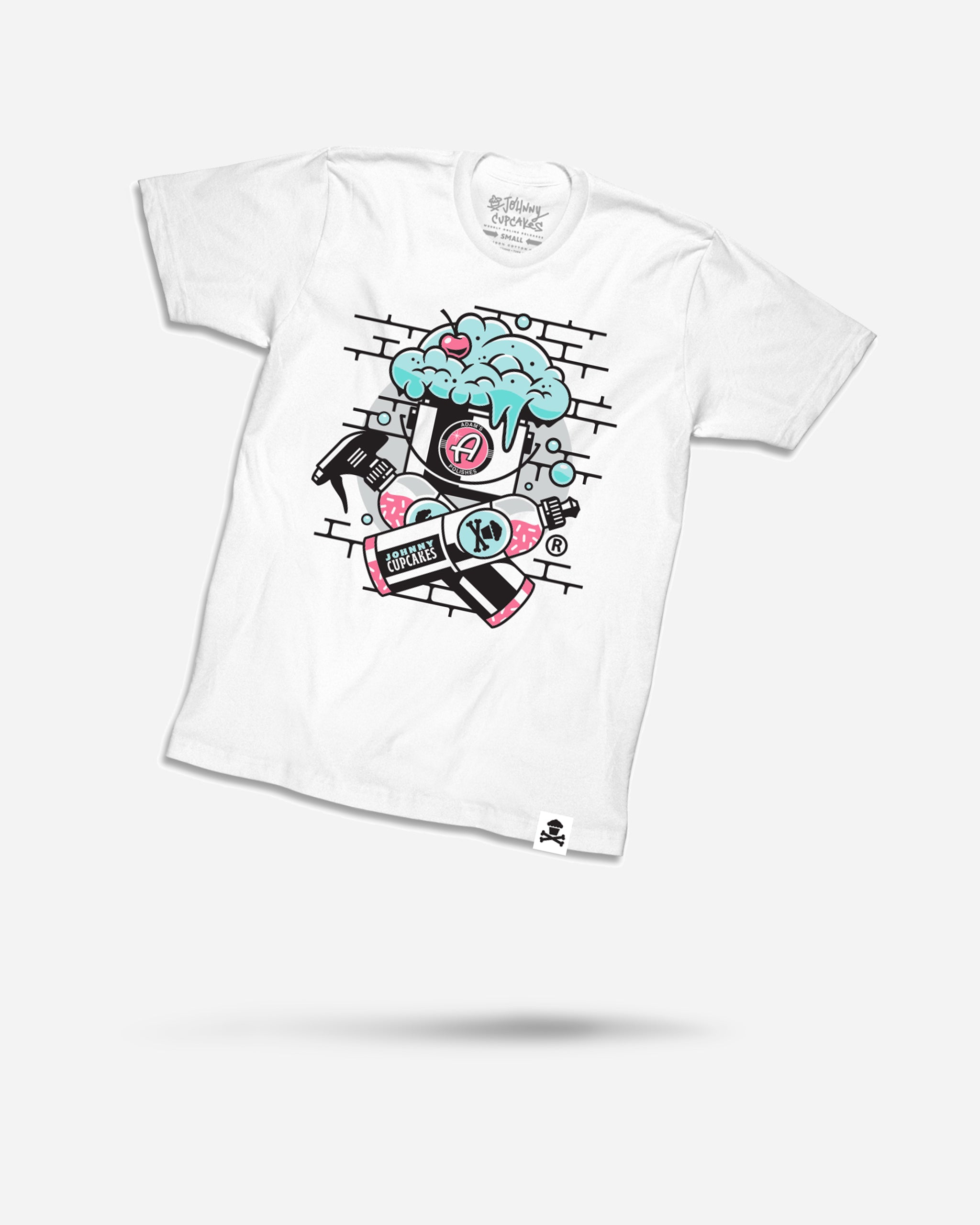 Adam's Polishes x Johnny Cupcakes White Cupcake T-Shirt