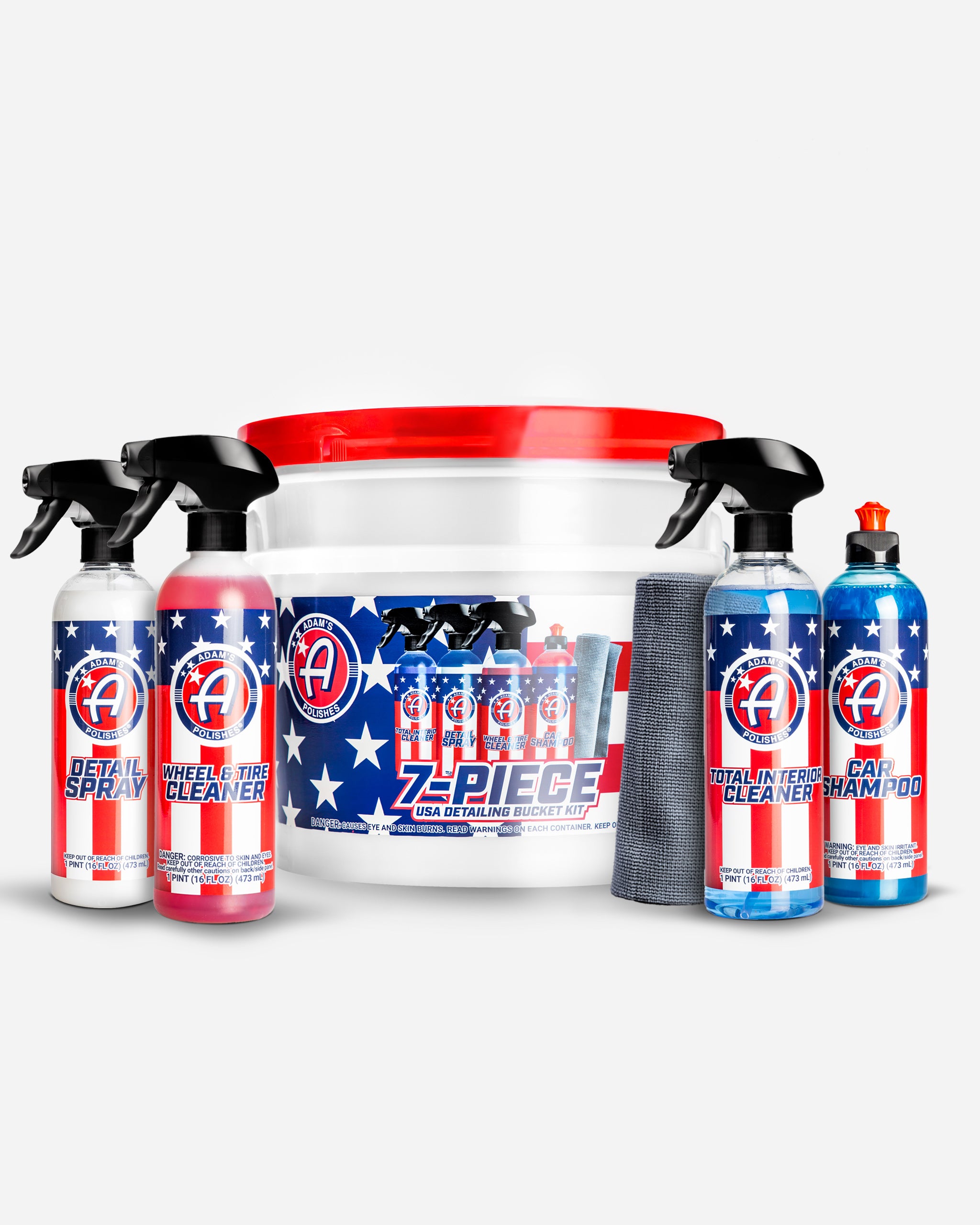 Adam's 7 Piece USA Detailing Bucket Kit