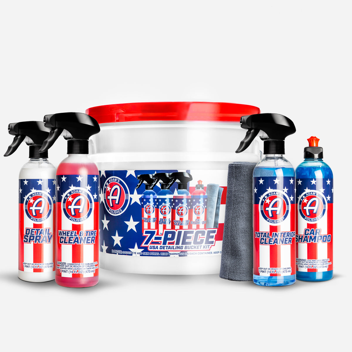 Adam's 7 Piece USA Detailing Bucket Kit