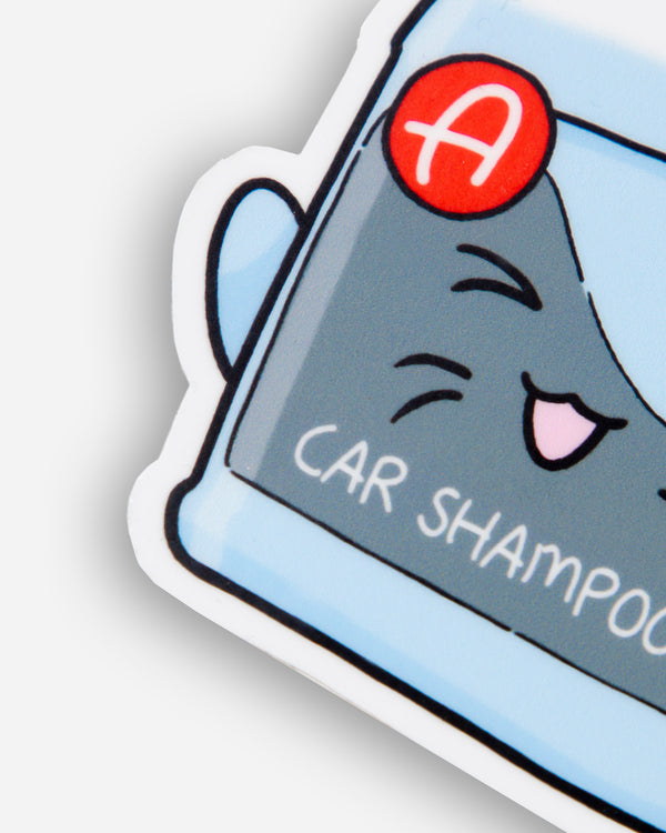 Adam's Cartoon Face Car Shampoo Gallon Sticker