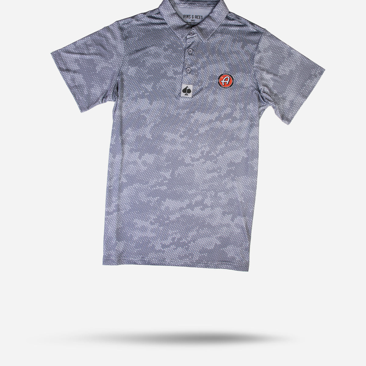 Adam's x Pins Aces Gray Camo Polo