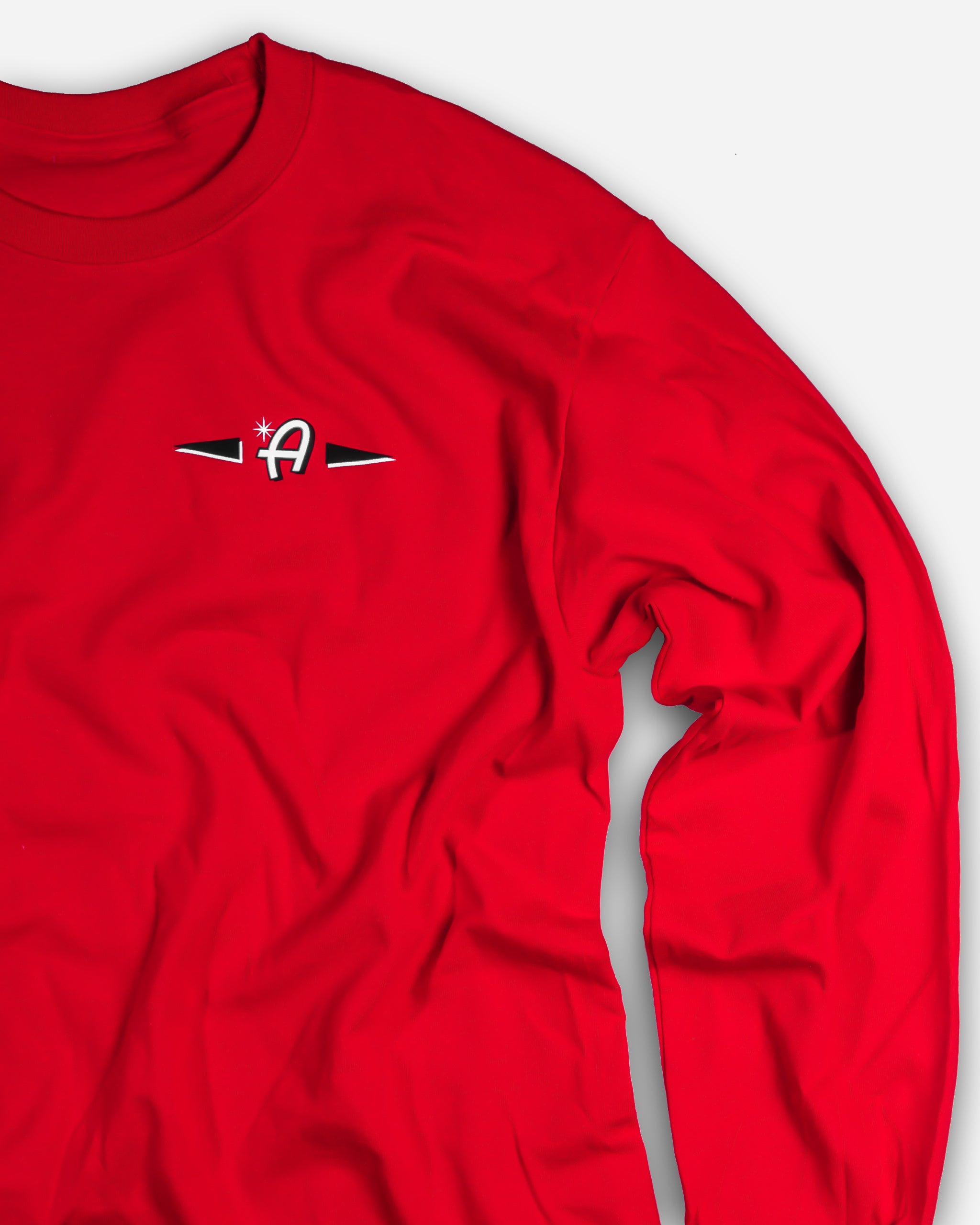 Adam's Red Long Sleeve Classic Logo T-Shirt