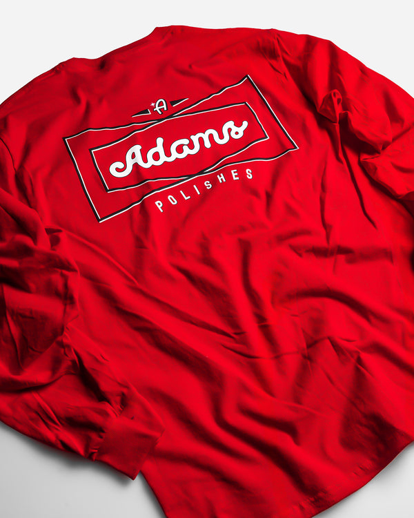 Adam's Red Long Sleeve Classic Logo T-Shirt
