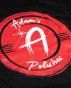 Adam's Brushed Logo Black T-Shirt - Red Logo