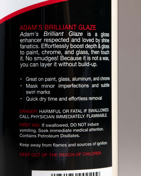 Adam's Brilliant Glaze 16oz - Amazing Depth, Gloss and Clarity - Achieve  That Deep, Wet Looking Shine - Super Easy On and Easy Off (16 oz) - Buy  Online - 59849445