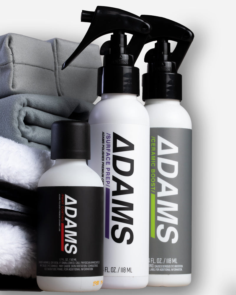 Adam's Polishes Adams UV Paint Ceramic Coating Complete Kit - 9H Ceramic Coating Kit w/UV Flashlight | 5+ Years of Protection | Apply After Car Wash C