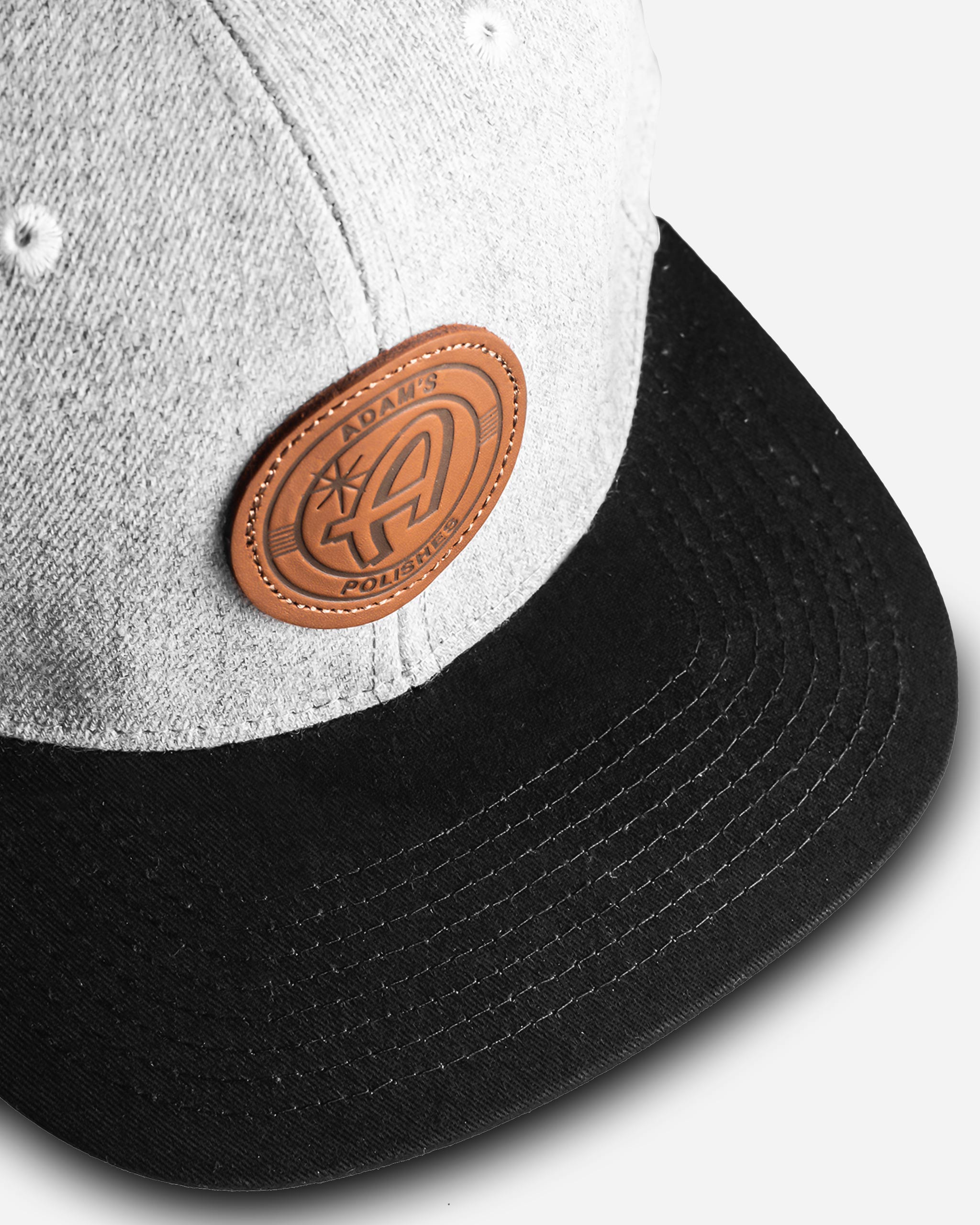 Adam's Black/Gray Snapback - Brown Patch