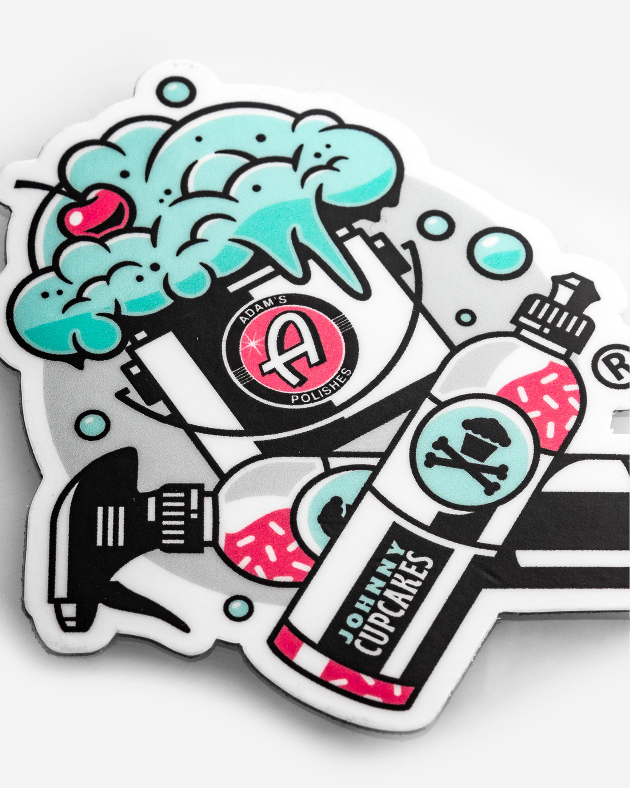 Adam's Polishes x Johnny Cupcakes Grey Bucket Cupcake Sticker