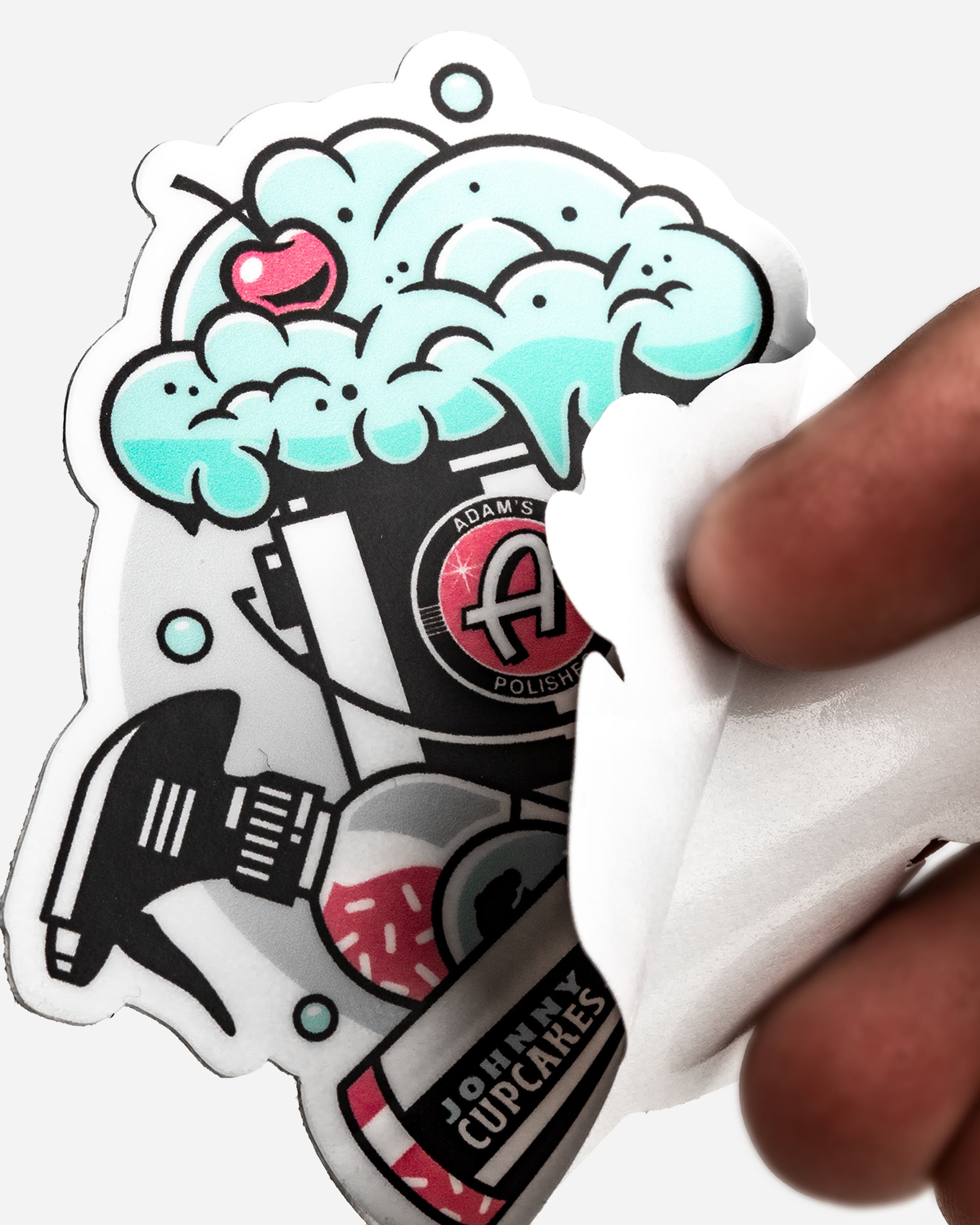 Adam's Polishes x Johnny Cupcakes Grey Bucket Cupcake Sticker