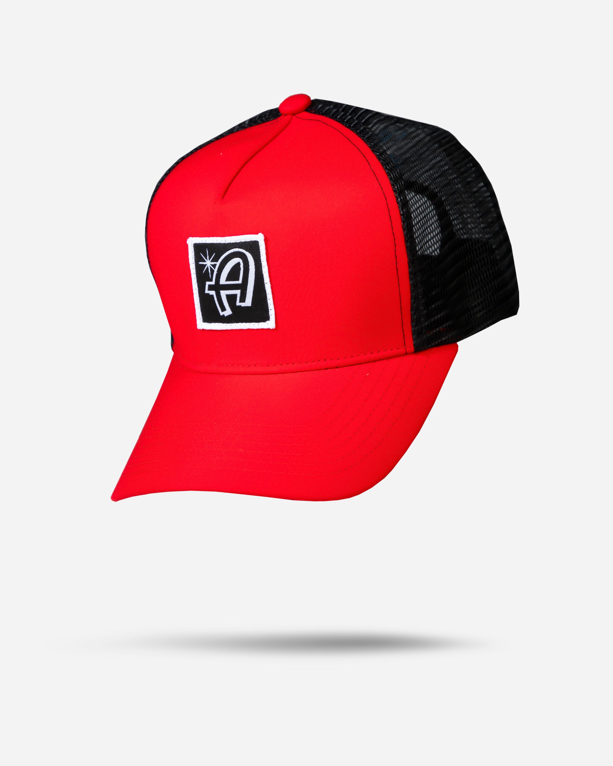 Adam's Red Curved Trucker Hat