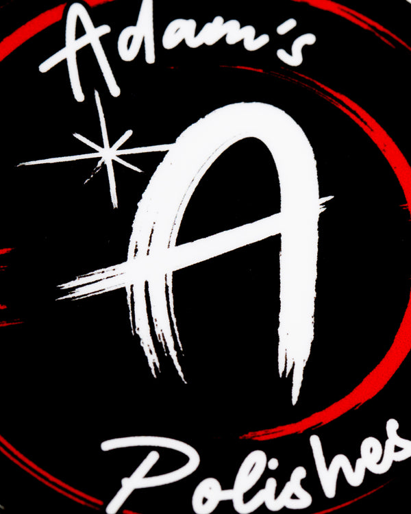 Adam's Red Brushed Logo Sticker 3"