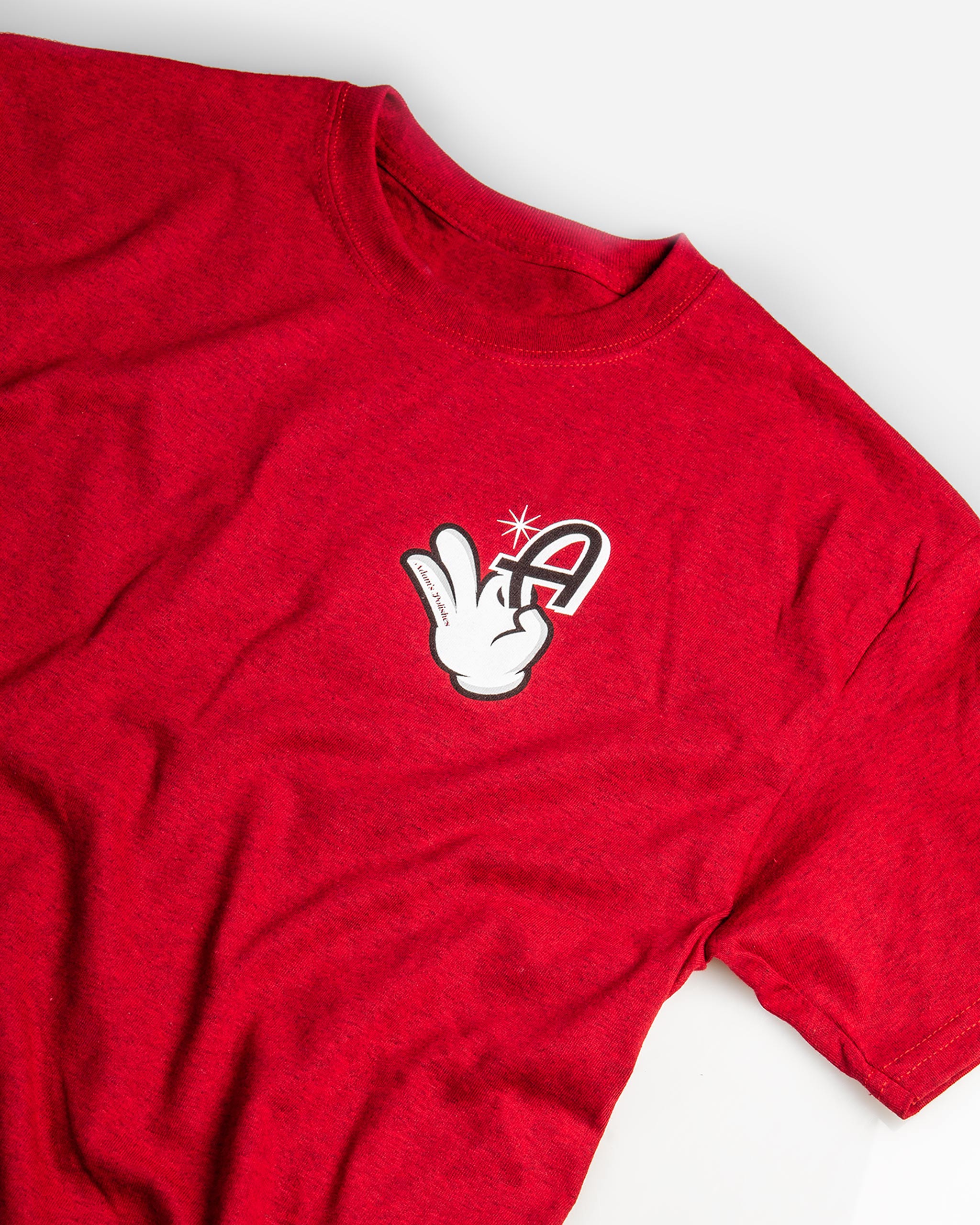 Adam's Red Cartoon Glove T-Shirt