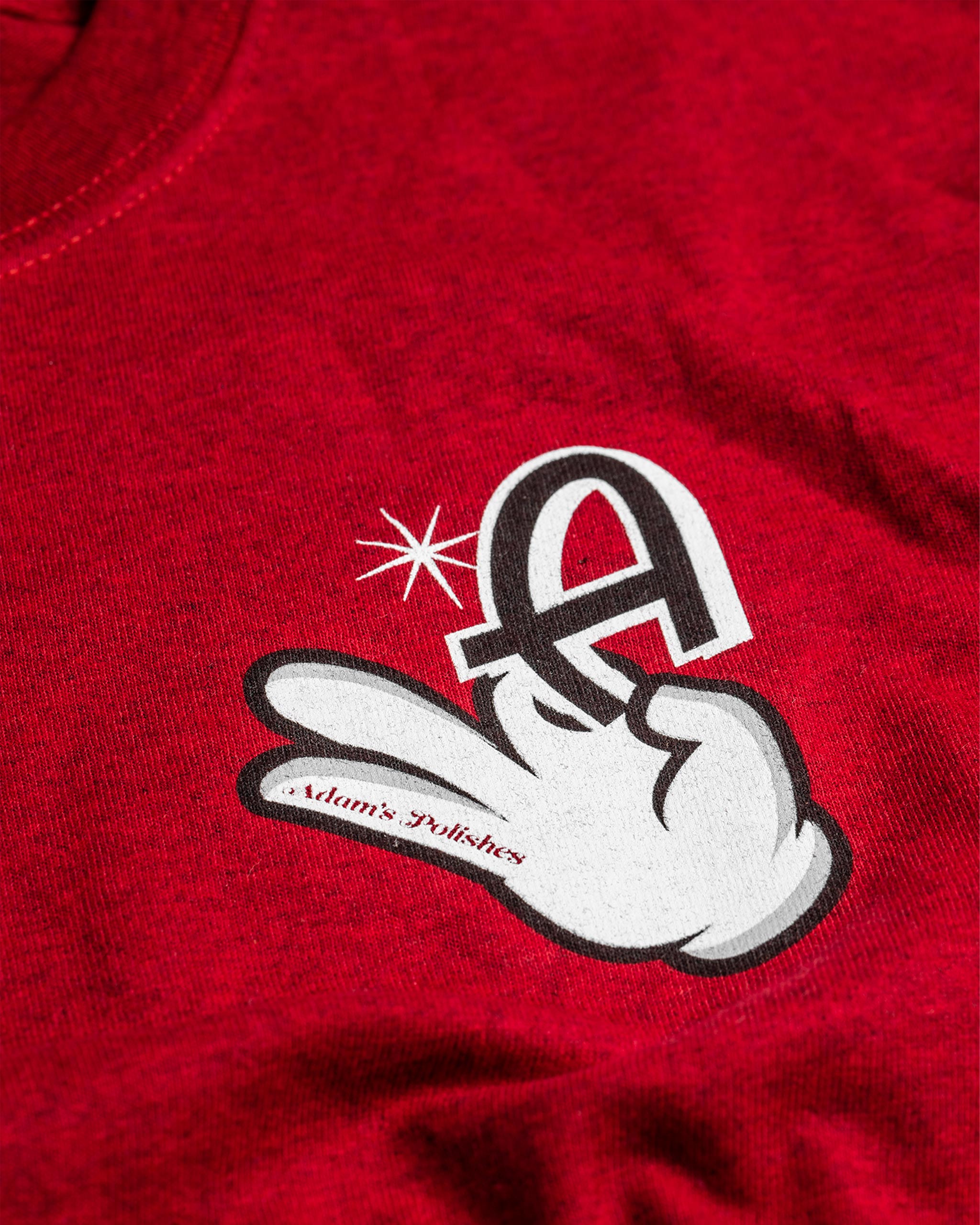 Adam's Red Cartoon Glove T-Shirt