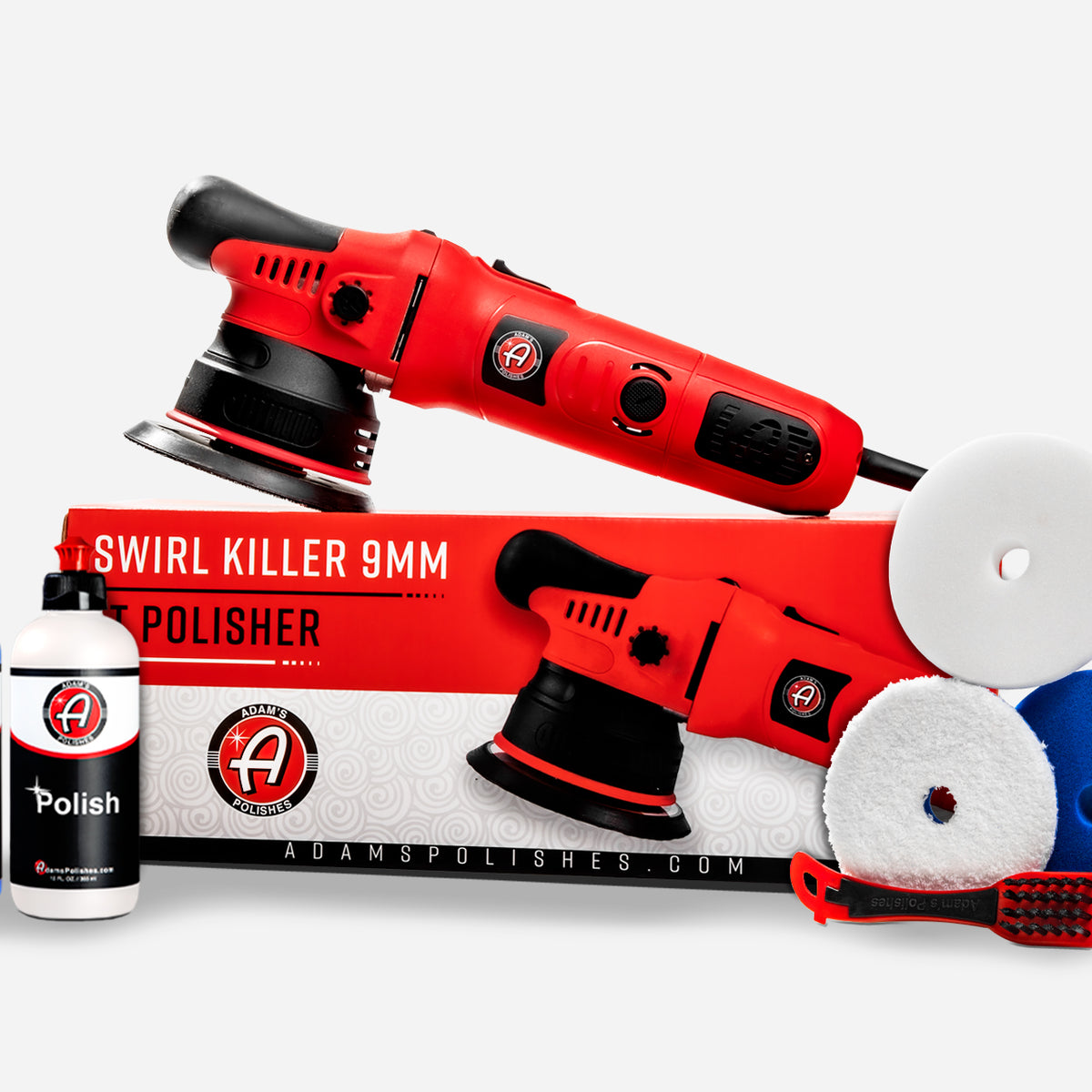 【おまけ付き】アダムスポリッシュ 正規品 9本セット｜スプレーヘッド付属 Adam's Swirl Killer 9mm LT Polisher Basic Kit