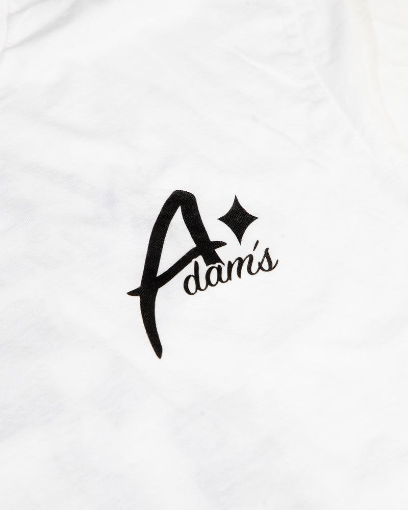 White foams discount with black writing